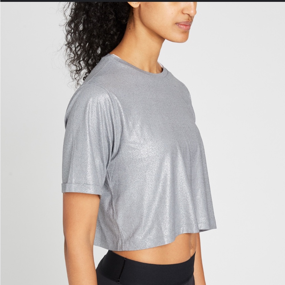 lululemon athletica dark Silver Women's crop top SOULCYCLE edition